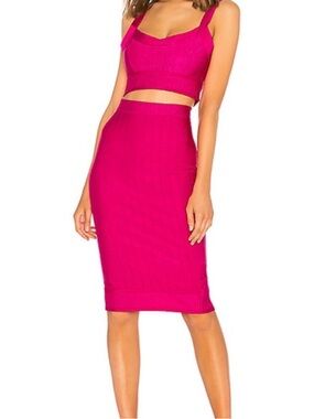 Revolve - By The Way. Hot Pink 2 piece fitted set